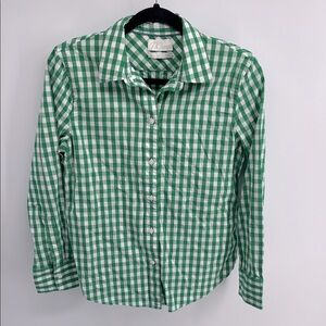 J. Crew Slim Fit gingham plaid long sleeve button up dress shirt sz 4